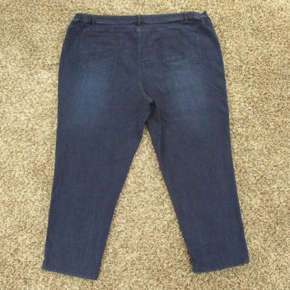 J. Jill Jeans Women's 26 Dark Wash Plus Size Smooth Fit Slim Ankle Stretch Denim - Picture 2 of 6